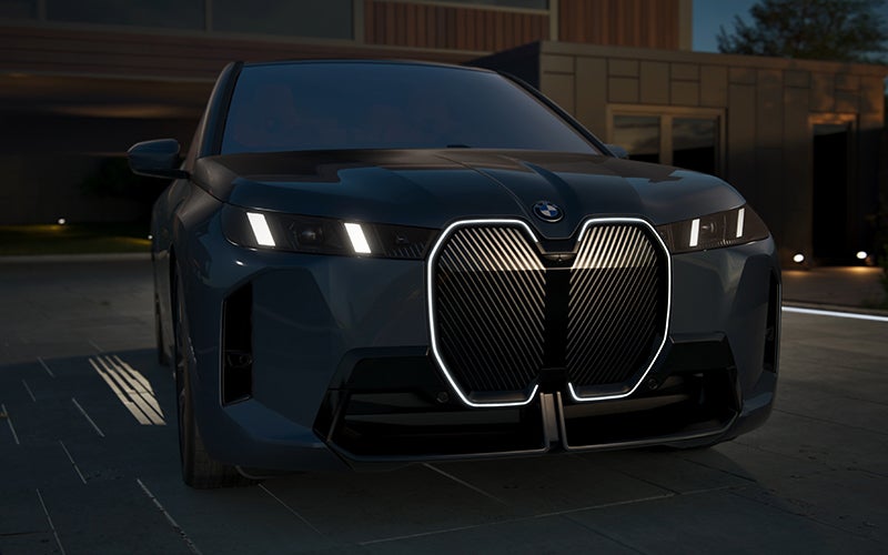 The BMW iX illuminated kidney grille. |BMW of Allentown in Allentown PA